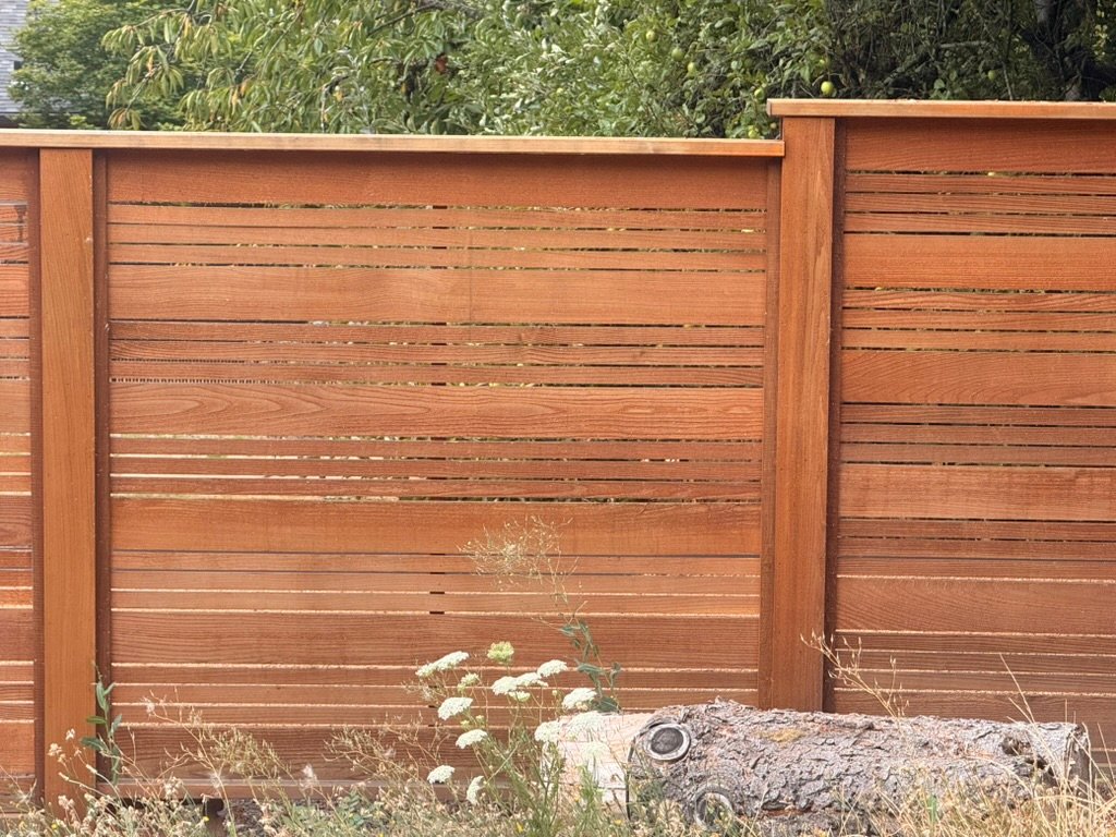 horizontal cedar fence in portland, Oregon